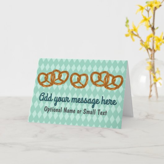 Pretzel Party Bread Twists - 5 aangepaste tekstopt Kaart (Gele Bloem)