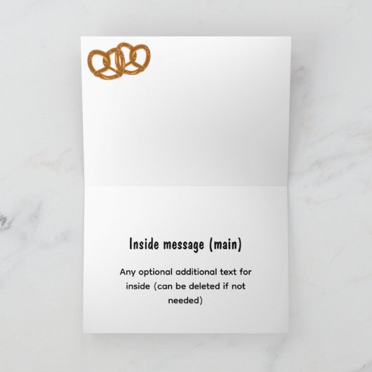 Pretzel Party Bread Twists - 5 aangepaste tekstopt Kaart (Binnen)