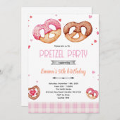 Pretzel party theme invitation kaart (Voorkant / Achterkant)