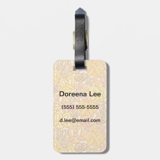 Pretzel Pattern Bagagelabel (Achterkant verticaal)