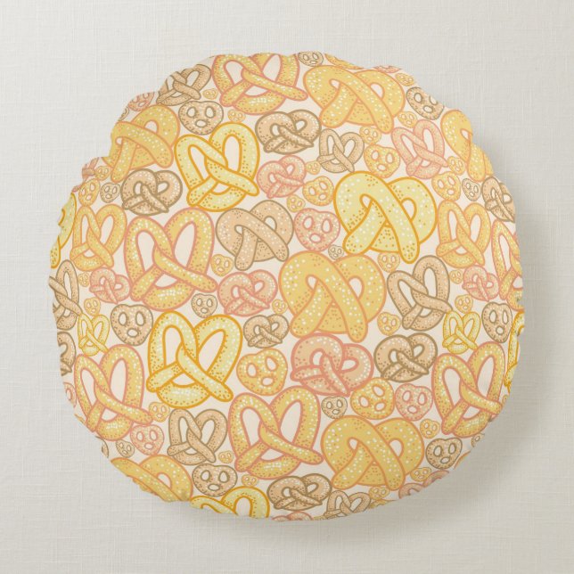 Pretzel Pattern Rond Kussen (Voorkant)