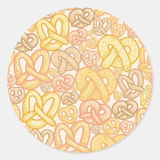 Pretzel Pattern Ronde Sticker (Voorkant)