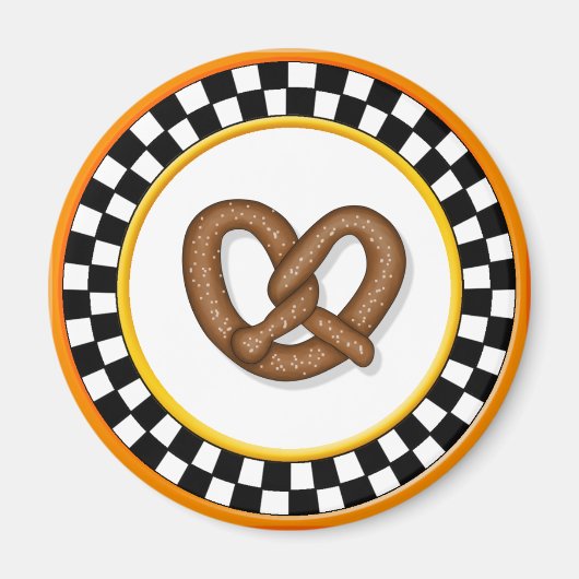 Pretzel & Round Checkerboard Magnet (Voorkant)