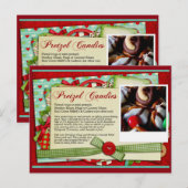 Pretzel Snoep Kerstrecept KAART (Voorkant / Achterkant)