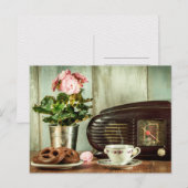 Pretzel Tea Roos Klok Postcrossing Briefkaart (Voorkant / Achterkant)