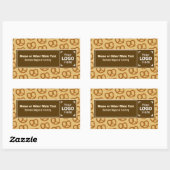 Pretzel-thema beige / bruin - jouw tekst & afbeeld rechthoekige sticker (Vel)