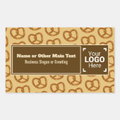 Pretzel-thema beige / bruin - jouw tekst & afbeeld rechthoekige sticker (Voorkant)