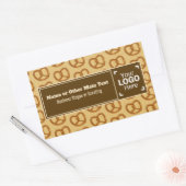Pretzel-thema beige / bruin - jouw tekst & afbeeld rechthoekige sticker (Envelop)