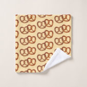 Pretzel Thema Brood Knopen: Uw initiaal / monogram Bad Handdoek (Wasdoekje)