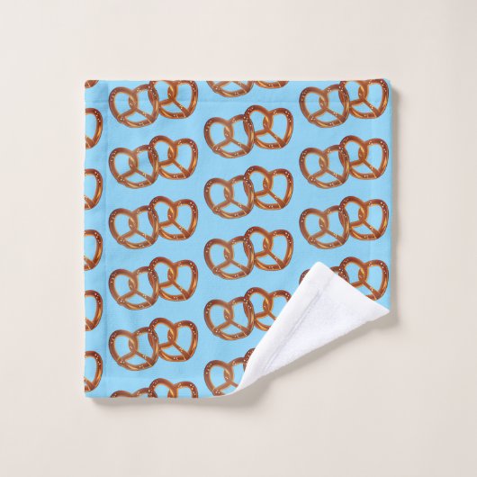 Pretzel Thema Broodknopen: Uw initiaal / monogram Bad Handdoek (Wasdoekje)