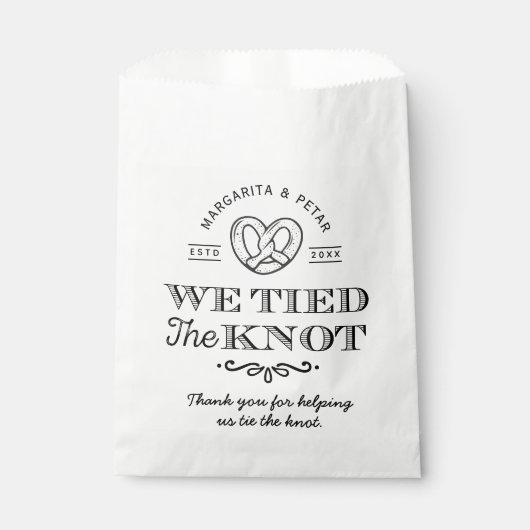 Pretzel we hebben de knoop doorgehakt... ... ... . bedankzakje (Voorkant)