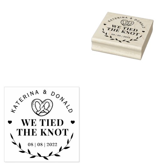 Pretzel we hebben de knoop van de knoop gehakt rubberstempel (Gestempeld)