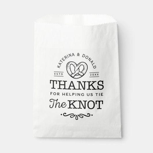 Pretzel we hebben de knoop van de niet-bruiloft ge bedankzakje (Voorkant)