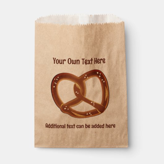 Pretzel - Zachte Brood Knot - 2 regels aangepaste Bedankzakje (Voorkant)