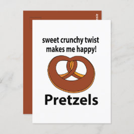 Pretzel zoete knapperige twist maakt me blij Pretz Briefkaart