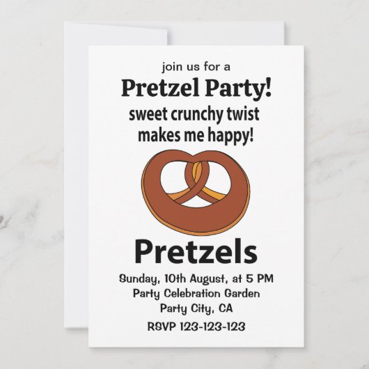 Pretzel zoete knapperige twist maakt me blij Pretz Kaart (Voorkant)