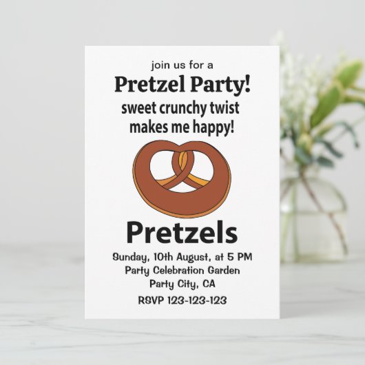 Pretzel zoete knapperige twist maakt me blij Pretz Kaart (Staand voorkant)