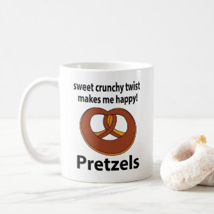 Pretzel Zoete Knapperige Twist Maakt Me Gelukkig P Koffiemok