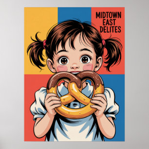 Pretzelgenot in NYC Midtown East Poster