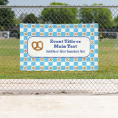 Pretzels Check Duits Oktoberfest Blauw & Wit DIY Spandoek (Insitu)