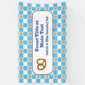 Pretzels Check Duits Oktoberfest Blauw & Wit DIY Spandoek (Verticaal)