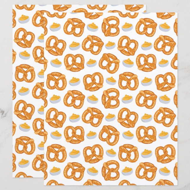 Pretzels & Cheese Scrapbook Papier (Voorkant / Achterkant)