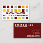 PRETZELS EN STRAWBERRIES (mod-vierkanten) Visitekaartje (Voorkant / Achterkant)