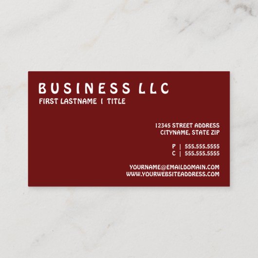 PRETZELS EN STRAWBERRIES (mod-vierkanten) Visitekaartje (Achterkant)