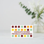 PRETZELS EN STRAWBERRIES (mod-vierkanten) Visitekaartje (Staand voorkant)