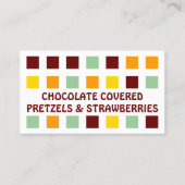 PRETZELS EN STRAWBERRIES (mod-vierkanten) Visitekaartje (Voorkant)