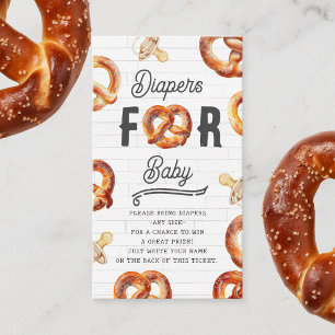 Pretzels & Fopspenen Baby shower Luier Raffle Informatiekaartje