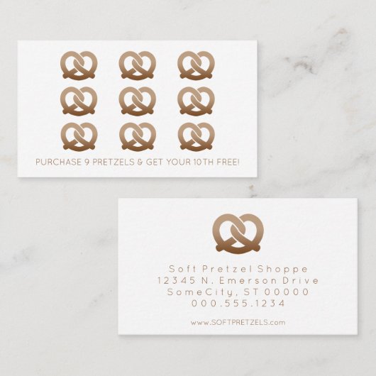 pretzels loyaliteitsstempel klantenkaartje (Voorkant / Achterkant)