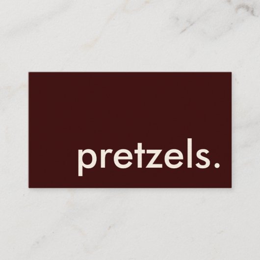 pretzels. visitekaartje (Voorkant)