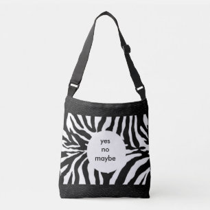 Pretzige zebra met lederen look all-over-print crossbody tas