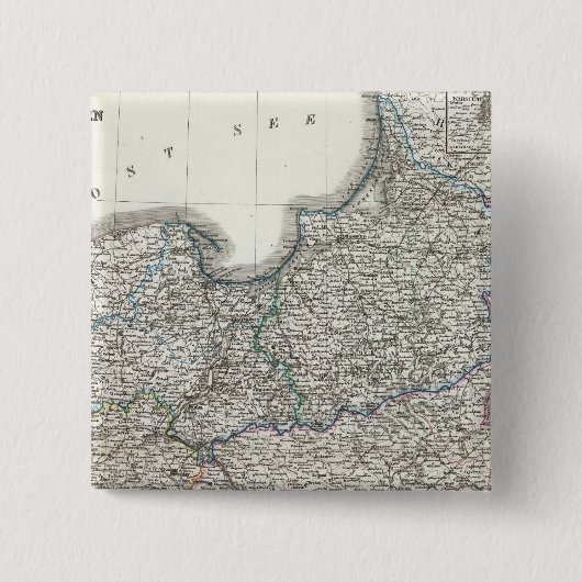 Preussen, Posen, Polen Vierkante Button 5,1 Cm (Voorkant)