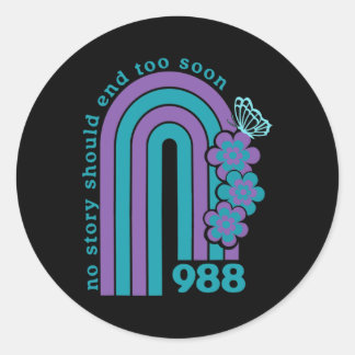 Preventie 988 Geen verhaal mag te snel eindigen Ov Ronde Sticker