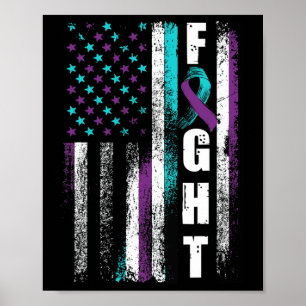 Preventie Bewustzijn Amerikaanse Vlag Distress Poster