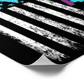 Preventie Bewustzijn Blijf Roze en Blauwgroen Lint Poster (Hoek)