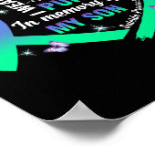 Preventie Bewustzijn Ik Draag Blauwgroen Paarse vo Poster (Hoek)