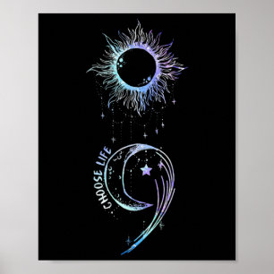 Preventie Bewustzijn Kies leven Semicolon Gothic Poster