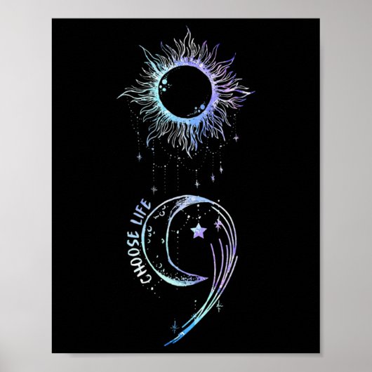 Preventie Bewustzijn Kies leven Semicolon Gothic Poster (Voorkant)