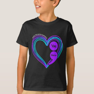 Preventie bewustzijn puntkomma hart zaakpng t-shirt