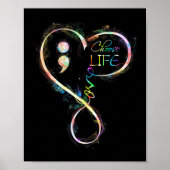 Preventie Bewustzijn Semicolon Kies Leven Poster (Voorkant)