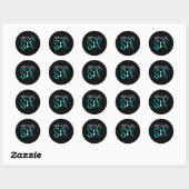 Preventie Bewustzijn Semicolon Zes Ondersteuning Ronde Sticker (Vel)