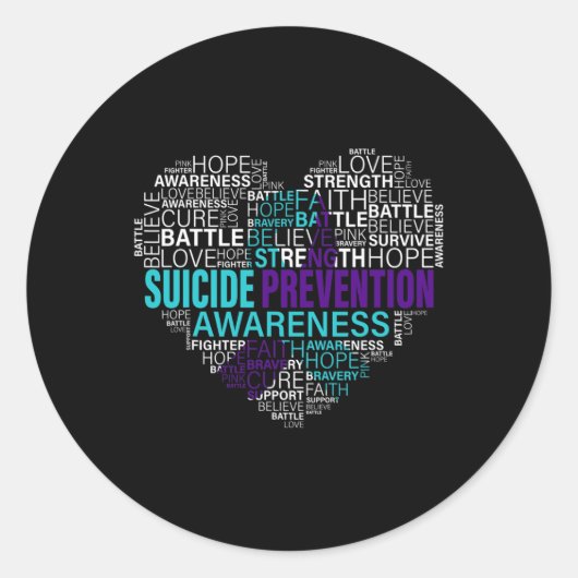 Preventie Bewustzijn Vecht Hoop Sterke Strijders Ronde Sticker (Voorkant)