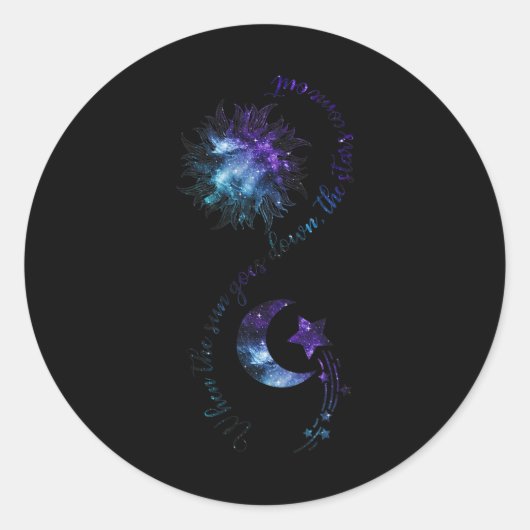 Preventie bewustzijn wanneer de zon ondergaat ronde sticker (Voorkant)