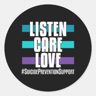 Preventie Luister Zorg Liefde _ Voor Supporters Ronde Sticker