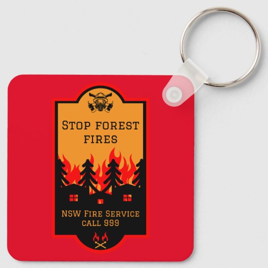 Preventie van bosbranden sleutelhanger (Achterkant)