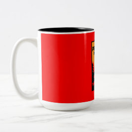 Preventie van bosbranden tweekleurige koffiemok