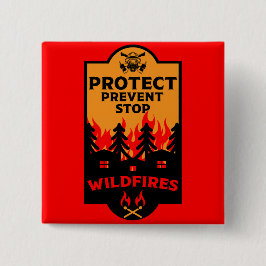 Preventie van bosbranden vierkante button 5,1 cm